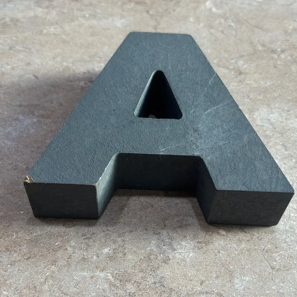 Decorative Letter 'A' Home Art Accent in Charcoal Gray - Picture 5 of 8